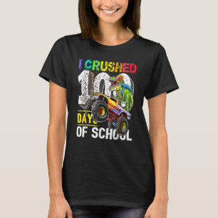 Camiseta 100 Dias Esmagados De Caminhão Monstro De Dinossau