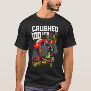 Camiseta 100 Dias Esmagados De Caminhão-Monstro De Menino E