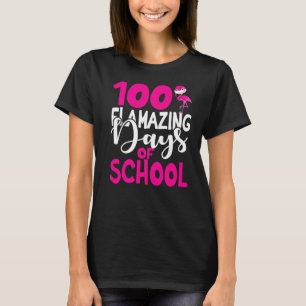 Camiseta 100 dias espetaculares da escola Flamingo 100º dia