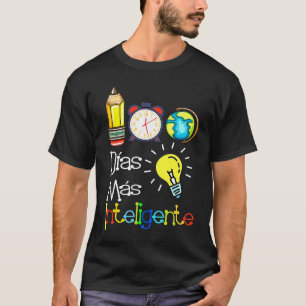 Camiseta 100 Dias inteligente Professora Espanhola 100º Dia