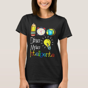 Camiseta 100 Dias inteligente Professora Espanhola 100º Dia