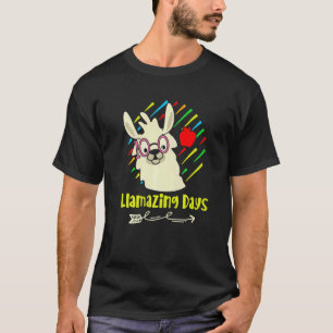 Camiseta 100 Dias Llamazing Llama 100º Dia de Aula Ensino