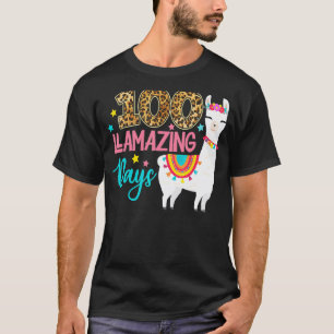 Camiseta 100 Dias Llamazing Llama 100º Dia De Aula Ensino