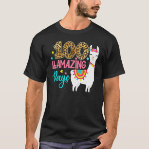 Camiseta 100 Dias Llamazing Llama 100º Dia De Aula Ensino
