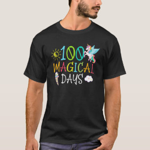 Camiseta 100 Dias Mágicos 100º Dia De Escola Unicórnio Ensi
