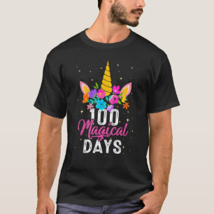 Camiseta 100 Dias Mágicos 100º Dia de Menina Unicórnio