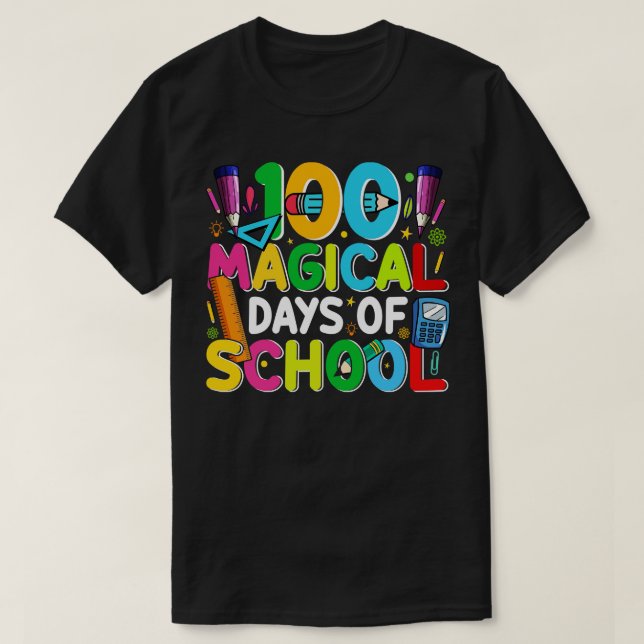 Camiseta 100 dias mágicos da escola (Frente do Design)