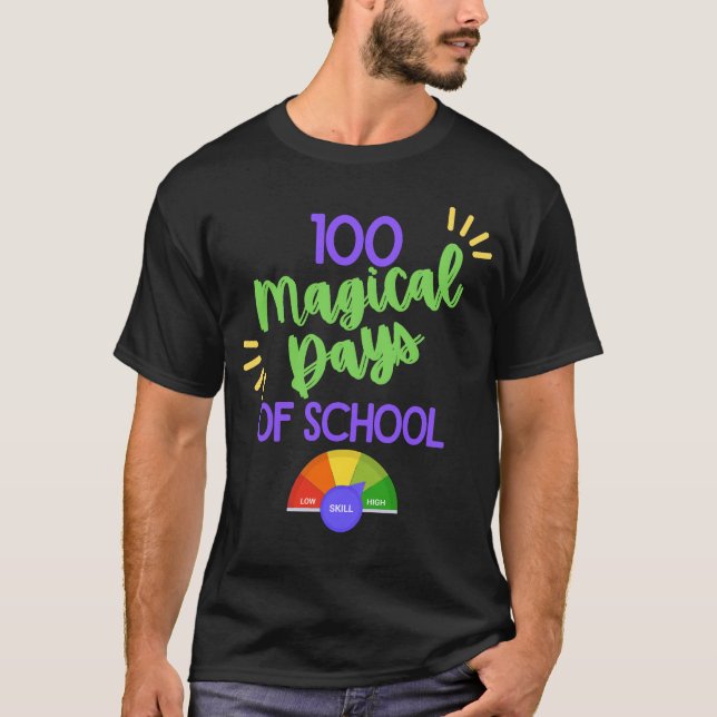 Camiseta 100 Dias Mágicos Da Escola 100 Dias De Escola (Frente)