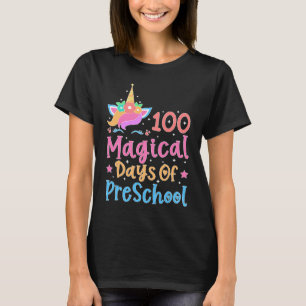 Camiseta 100 dias mágicos de ensino pré-escolar