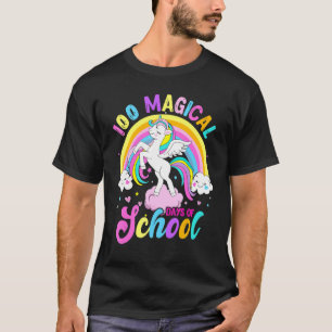 Camiseta 100 Dias Mágicos De Escola Unicórnio Arco-Íris Alu