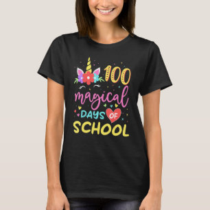 Camiseta 100 Dias Mágicos De Faculdade De Unicórnio Cuto 10