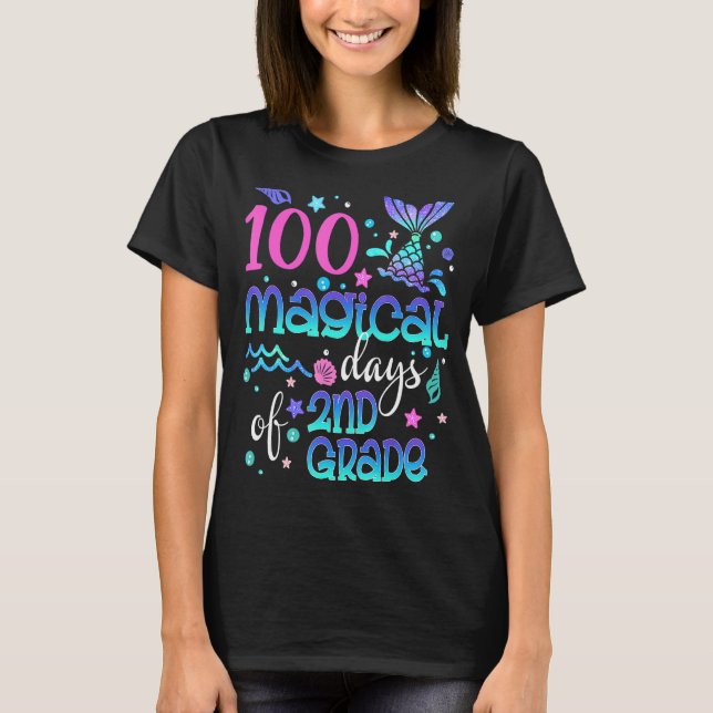 Camiseta 100 Dias Mágicos De Sereia De segundo Grau Meninas (Frente)