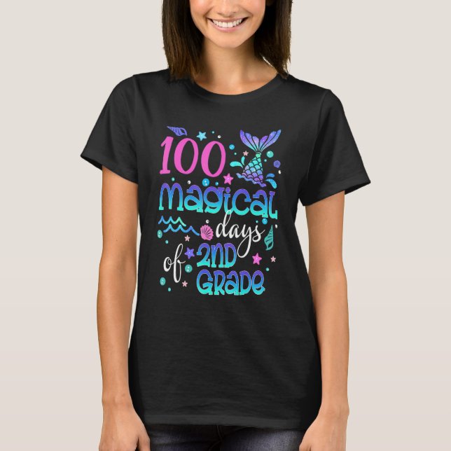 Camiseta 100 Dias Mágicos De Sereia De segundo Grau Meninas (Frente)