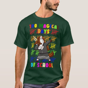 Camiseta 100 Dias Mágicos De Unicórnio Escolar