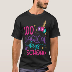 Camiseta 100 Dias Mágicos De Unicórnio Escolar 100º Dia