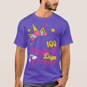 Camiseta 100 dias mágicos do Jardim Infantil Unicórnio Gi
