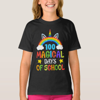 Camiseta 100 dias mágicos do Unicórnio Escolar