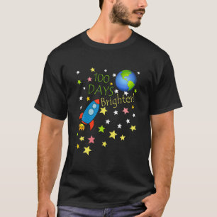 Camiseta 100 Dias Mais Brilhante 100.º Dia Da Escola Stars