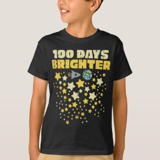 Camiseta 100 Dias Mais Brilhante 100 Dias De Estrelas Escol