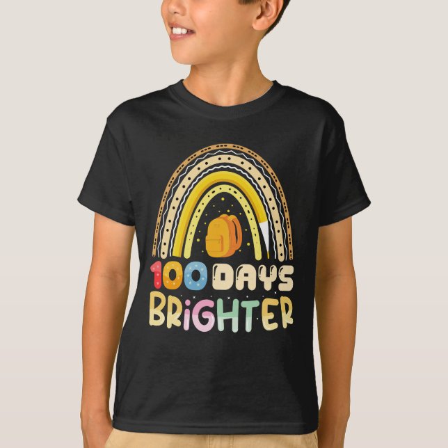 Camiseta 100 Dias Mais Brilhante 100 Dias De Professora (Frente)