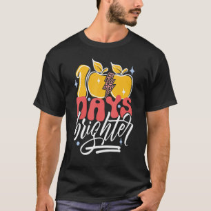 Camiseta 100 Dias Mais Brilhante Professor de Raio de 100 D