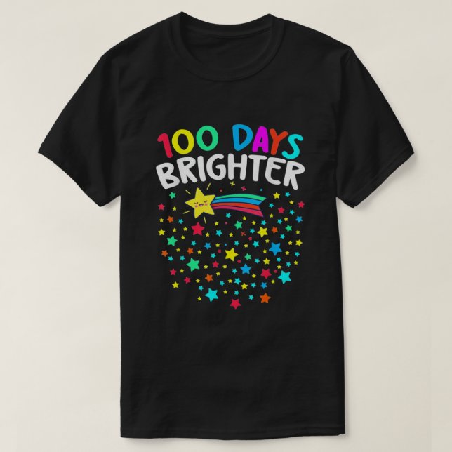Camiseta 100 Dias Mais Brilhantes Estrelas (Frente do Design)