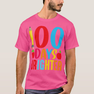Camiseta 100 Dias Mais Brilhantes Feliz 100º Dia De Prek 10