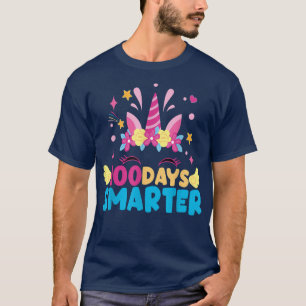Camiseta 100 dias mais espertas em Unicorn Meninas Professo