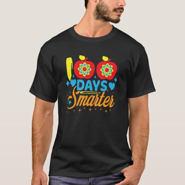 Camiseta 100 Dias Mais Inteligente 100º Dia De Escola Aluno (Frente)