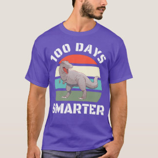 Camiseta 100 Dias Mais Inteligente Dinossauro Engraçado Pre