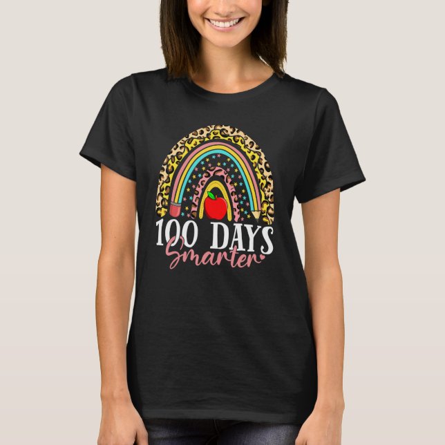 Camiseta 100 Dias Mais Inteligente Feliz 100º Dia De Escola (Frente)