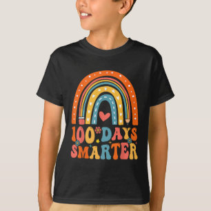 Camiseta 100 Dias Mais Inteligente Groovy Rainbow 100º Dia