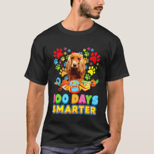 Camiseta 100 Dias Mais Inteligente Para O Cachorro Do Cocke
