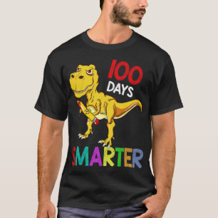 Camiseta 100 Dias Mais Inteligente Professor TRex E Present