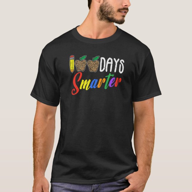 Camiseta 100 dias Mais Inteligente Professora Leopardo Feli (Frente)
