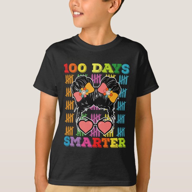 Camiseta 100 Dias Mais Inteligentes, 100º Dia Da Escola (Frente)