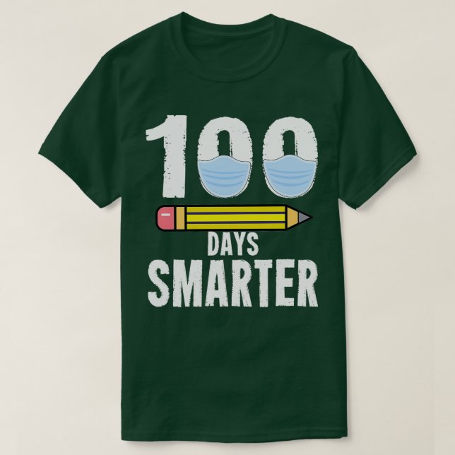 Camiseta 100 dias mais inteligentes 100 dias da escola 2021 (Frente do Design)