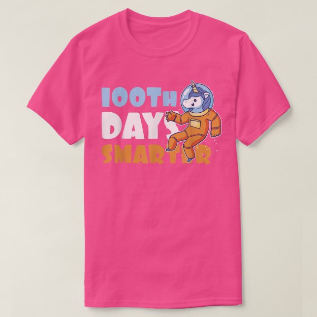 Camiseta 100 dias mais inteligentes com Unicórnio para Astr (Frente do Design)