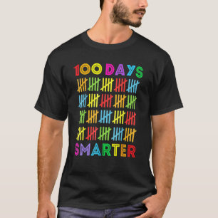 Camiseta 100 Dias Mais Inteligentes Feliz 100º Dia de Estud