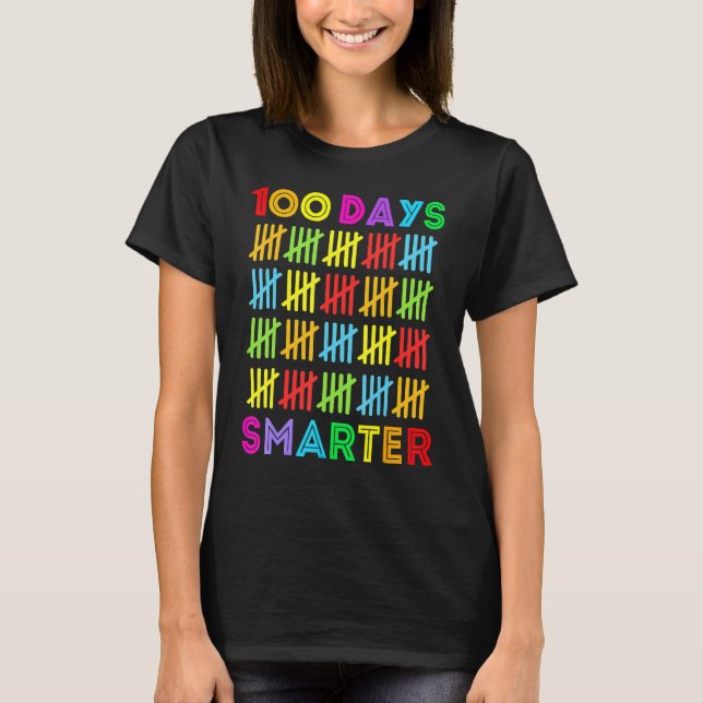 Camiseta 100 Dias Mais Inteligentes Feliz 100º Dia de Estud (Frente)