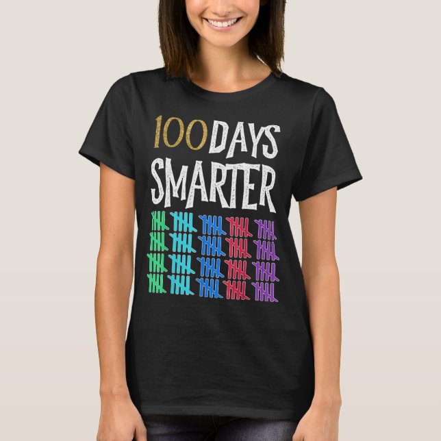 Camiseta 100 Dias Mais Inteligentes Feliz 100º Dia de Estud (Frente)