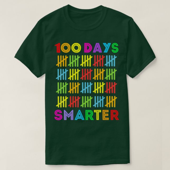 Camiseta 100 Dias Mais Inteligentes Feliz 100º Dia de Estud (Frente do Design)