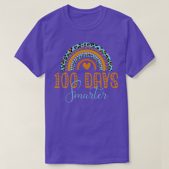 Camiseta 100 Dias Mais Inteligentes Feliz 100º Dia Do Arco- (Frente do Design)