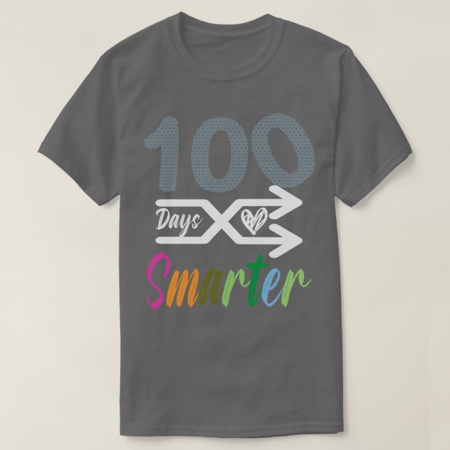 Camiseta 100 Dias Mais Inteligentes Feliz 100º Dia Do Arco- (Frente do Design)