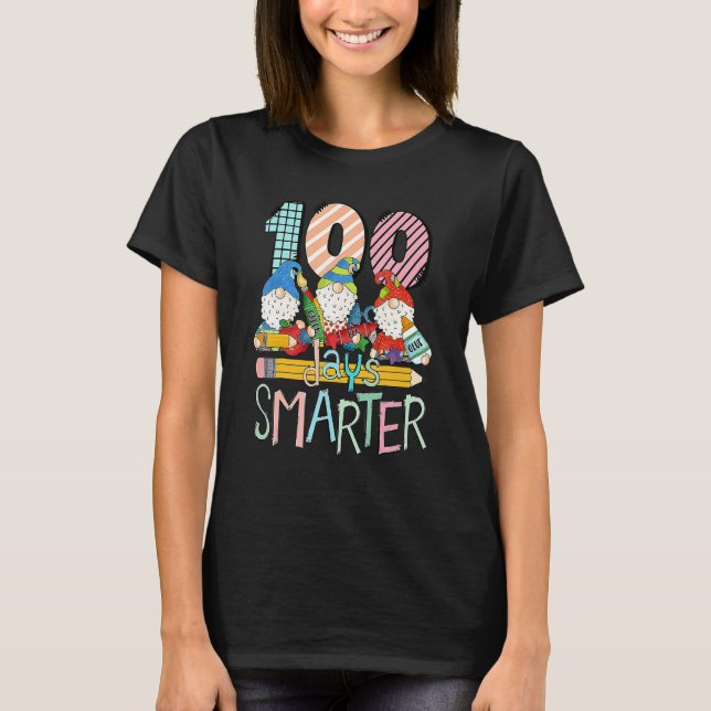 Camiseta 100 Dias Mais Inteligentes Gnomo Tee 100º Dia Da E (Frente)