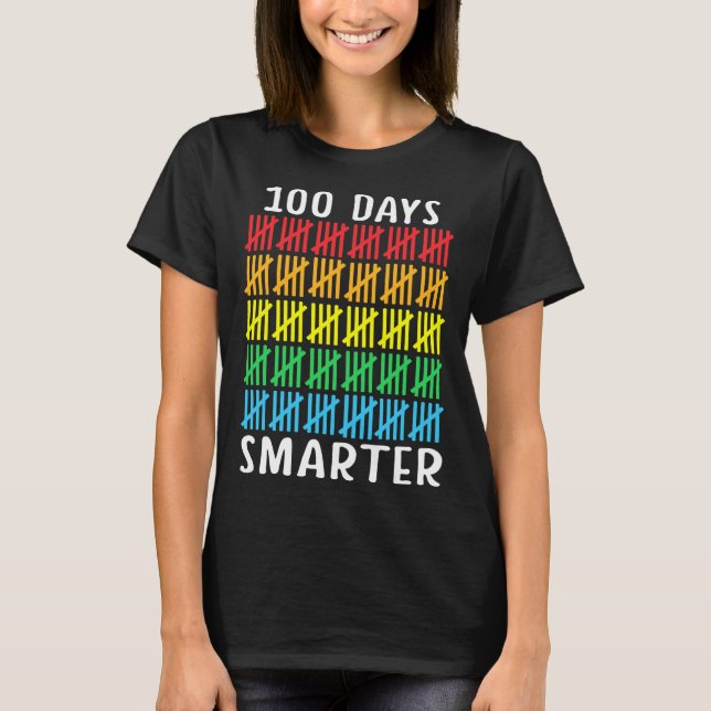 Camiseta 100 dias mais inteligentes para estudantes-profess (Frente)