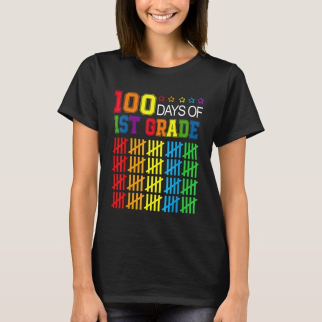 Camiseta 100 Dias Mais Inteligentes Primeiro Grau 100 Dia d (Frente)