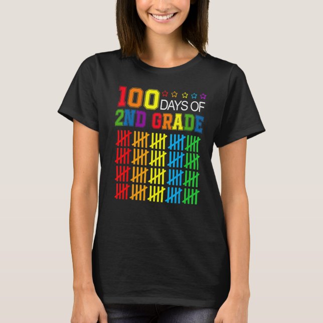 Camiseta 100 Dias Mais Inteligentes Segundo Grau 100 Dia da (Frente)