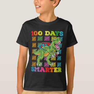 Camiseta 100 Dias Mais Inteligentes T Rex Dinossaur 100.