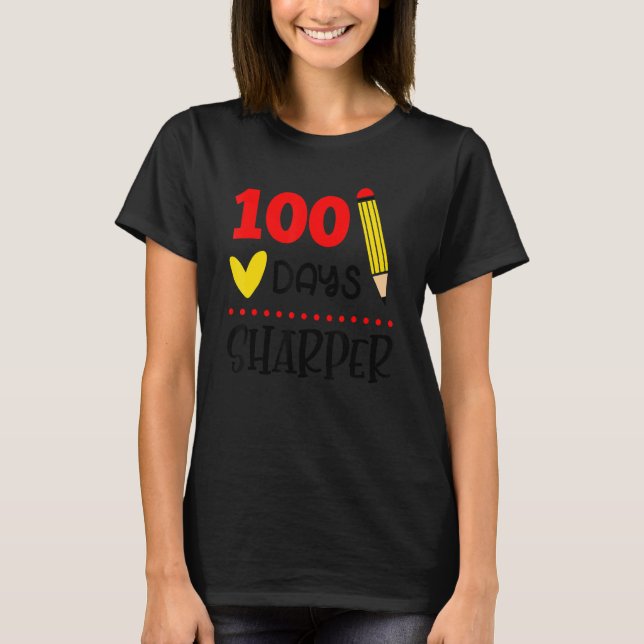 Camiseta 100 dias mais nítidos do 100º Dia de Professores E (Frente)